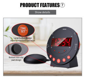 高品质发光二极管闪光警示灯简单电池振动枕头大声报警摇床旅行时钟唤醒重型睡眠者 - Product Image 4