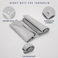 Bâche en PVC imperméable pour camion, résistante aux déchirures, avec ourlet renforcé et œillets, pour remorque de transport