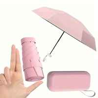 Mini parapluie de poche-Pare-soleil manuel à 5 plis avec pochette à fermeture éclair, protection contre le soleil et la pluie, idéal pour les cadeaux, idéal pour la publicité