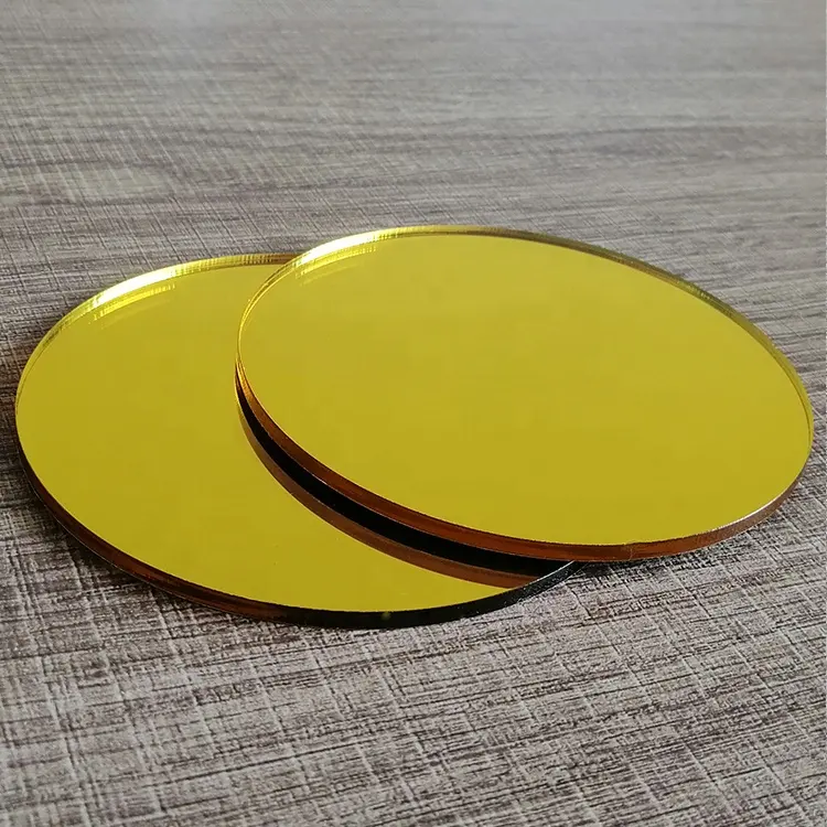 Panneau en plastique acrylique de couleur or jaune en gros PMMA matière première feuille décorative en miroir