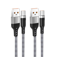 Câble de charge rapide USB Type C tressé, cordon de chargeur USB-C en nylon durable pour téléphone Samsung Xiaomi Android