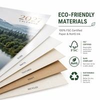 Calendrier de table en papier 2027, planificateur annuel personnalisé, impression UV pour cadeau d'entreprise, haute qualité, directement de l'usine, avec horloge
