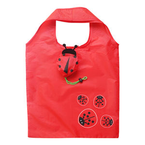 Sac de courses pliable réutilisable en polyester écologique personnalisé, imperméable, motif animal, sac fourre-tout mignon en forme de <span class=keywords><strong>coccinelle</strong></span> - Product Image 1
