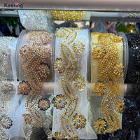 WTP Keering Fashion Red Lace Decorative Rhinestone Beaded Trimmings and Sewing Accessories