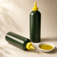 Bouteille distributrice d'huile d'olive en plastique de qualité alimentaire sans BPA, anti-fuite, rechargeable, pour cuisine et sauce BBQ