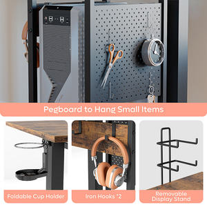 AJUNION 58&quot;W Electric Adjustable Height Standing <strong>Desk</strong> Corner <strong>Desk</strong> Table Sit Stand <strong>Desk</strong> <strong>With</strong> <strong>Keyboard</strong> <strong>Tray</strong> <strong>and</strong> <strong>CPU</strong> Host Shelf