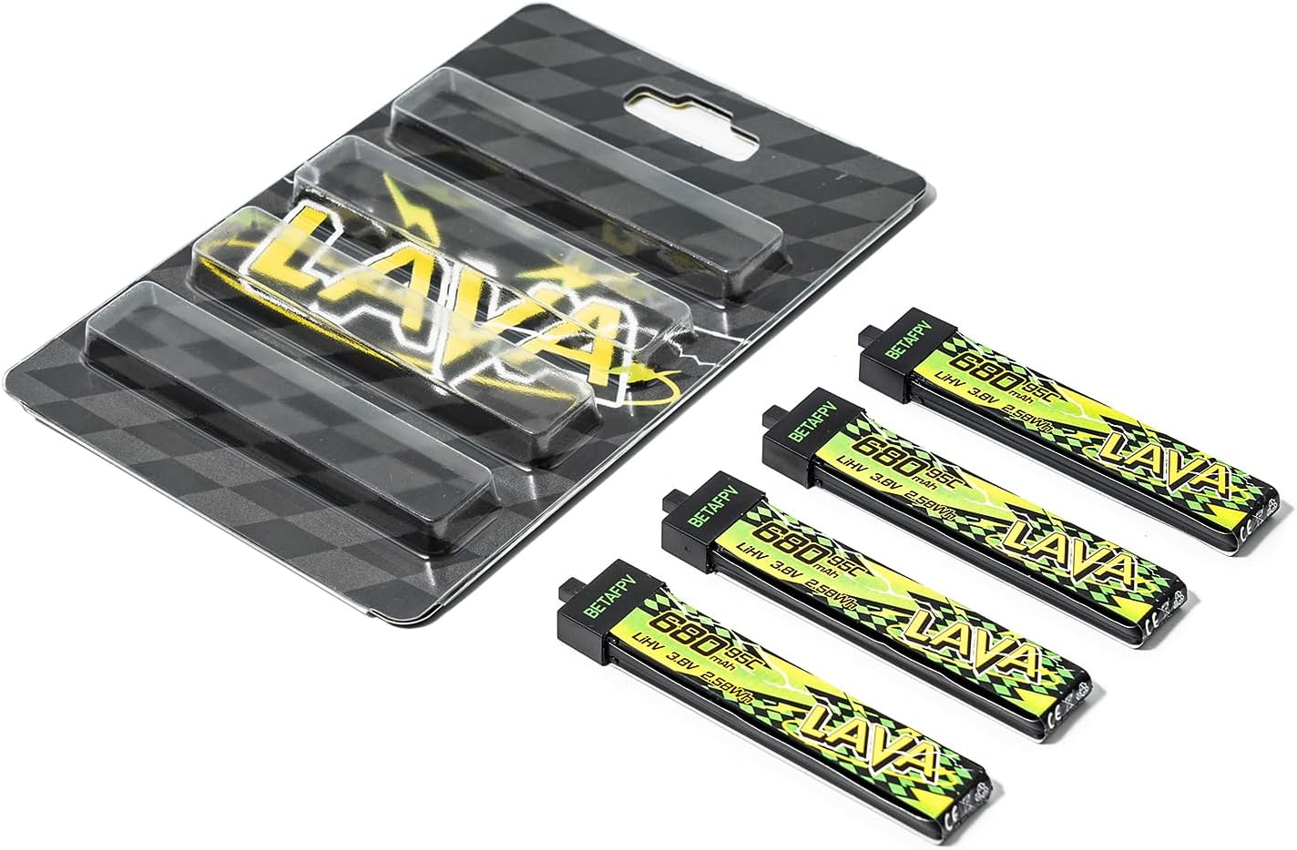 4 pièces 680mAh