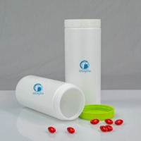Botol Obat Plastik HDPE Putih 300cc dengan Tutup Bermotif, Food Grade Bebas BPA, Wadah Pil untuk Vitamin dan Tablet, Langsung dari Pabrik