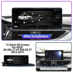 Autoradio 12,3 pouces neuf pour <span class=keywords><strong>Audi</strong></span> A6 A6L C6 <span class=keywords><strong>A7</strong></span> C7 S6 S7 2012-2015 Lecteur multimédia 8 cœurs 128 Go Android Auto Carplay GPS Navigateur - Product Image 1