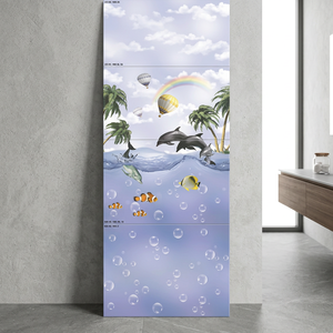 Gran oferta, 300x600mm, 30x60cm, 12x24in, azulejos de pared de cerámica para baños de Hotel, baños para el hogar, mármol, diseño azul, precio de empresa - Product Image 1
