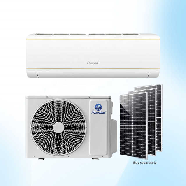 Puremind Solar Inverter Air Conditioner 18000 BTU 24000 BTU Cooling Heating System 2 HP 3 HP Powered by Solar Energy with Wifi