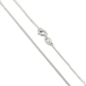 Wide 0.8mm Mirror Box Chain Silver 925 Finished Italy Sterling Solid Boys Silver Chain