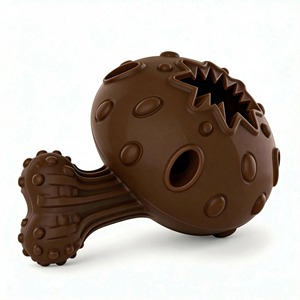 Jouet à mâcher interactif personnalisable pour animaux de compagnie, distributeur de friandises en forme de champignon en caoutchouc, pour nettoyer les dents, jouet à mâcher résistant pour chiens agressifs - Product Image 1