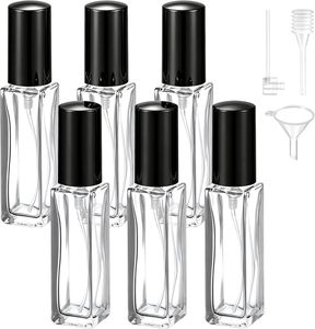15mm Crimp Neck 5ml 10ml <b>Spray</b> Sample <b>Perfume</b> Small Refill Travel <b>Bottles</b> Eco-friendly Glass Square Shape Screen Printing - Product Image 1