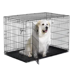 24 30 36 42 Inch Durable Collapsible Foldable Large Pet Crate Cheap Metal Dog Cages Without Bottom Net