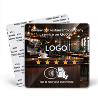 Carte NFC213 Review Tap, motif personnalisé et multilingue, pour bars, restaurants, cafés et réceptions, création et expédition rapides