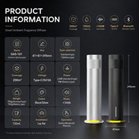 Diffuseur d'arômes électrique rechargeable certifié ROHS, machine de luxe, garantie 1 an, utilisation en extérieur, contrôlé par application, pour la décoration de la chambre