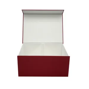 Scatola regalo di carta pieghevole di grande cartone rosso all'ingrosso confezione regalo magnetica pieghevole di lusso custom