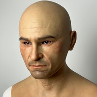 Masque réaliste en silicone pour homme, masque facial complet sans cheveux, couvre-chef en latex pour travestis, fête, cosplay transgenre
