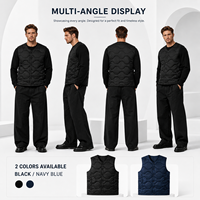 Veste sans manches pour homme pour l'automne, couleur unie, style sportif, polyester/coton, simple boutonnage, rembourrage en duvet