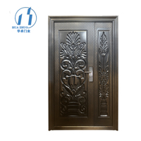 Porte de Sécurité Moderne Double en Acier Étanche pour Villas Marocaines, Appartements, Chambres, Hôtels, Entrée Principale Extérieure, Décor Découpé au Laser