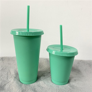 <span class=keywords><strong>Taza</strong></span> de plástico reutilizable <span class=keywords><strong>con</strong></span> tapa plana, vaso frío de 16oz y 24oz, 16oz, <span class=keywords><strong>precio</strong></span> de fábrica, paquete de 5 unidades - Product Image 3