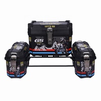 Boîte de rangement arrière universelle pour moto de haute qualité, marque BK, en matériau PP, ensemble de bagages 3 pièces, capacité 47L+25L, étanche, garantie 1 an