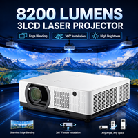Projecteur laser 3LCD haute luminosité 8200 lumens avec fusion des images sur les bords et installation à 360 degrés