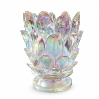 Porte-pinceaux de maquillage en résine WeiVista, design fleur de lotus irisée, accessoire d'organisation pour coiffeuse