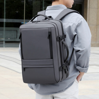 Sac à dos de voyage professionnel extensible et étanche avec port de charge USB pour ordinateur portable et trajets professionnels