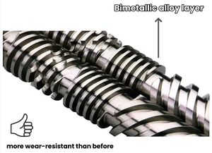 PVC Ống đùn Twin vít hình Nón Đôi vít Thùng đôi hợp kim vít Thùng - Product Image 3