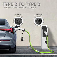 Câble de charge pour véhicule électrique de type 2 bleu, fabriqué en usine, 16A 32A, longueur 5m, câble de chargeur de voiture électrique AC, TPU cuivre, étanche IP55