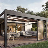 Kit de couverture de patio mural personnalisé, auvent en aluminium à lames orientables pour balcon, terrasse, cour, imperméable, auvent extérieur