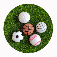 Amulette de boule de Sport en résine, 25mm, lot de 50 pièces, breloques rondes de basket-Ball, Football pour bricolage, décor artistique, téléphone portable