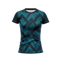 Camiseta Deportiva Ajustada de Manga Corta Color Granate para Mujer, Talla Grande, Estilo Queensland, Ropa Deportiva para Aficionadas al Fútbol
