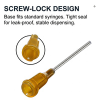 Aiguille de distribution de précision 38 mm (1,5 pouce) en acier inoxydable avec moyeu en plastique, embouts de distributeur Luer Lock, longueur 38 mm