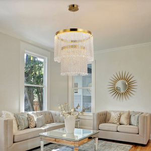 โคมไฟวิลล่าติดเพดานสีทองหรูหราทันสมัยโคมระย้าคริสตัลติดเพดาน K9ห้องนั่งเล่นของโรงแรม - Product Image 1