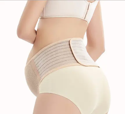Maternity Pregnant Women Support Brace Belly Band Back Recovery Beige Postpartum Support Belt