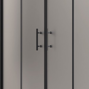 Kamalu KFN6000SN cabina doccia box 80x180 doppio scorrevole vetro rettangolare senza cornice nero stile aspetto dritto - Product Image 4