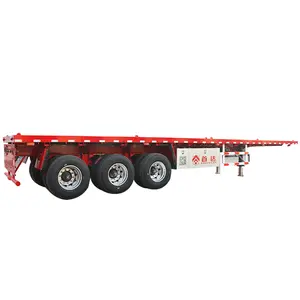 شاحنة جديدة ومستعملة بثلاث محاور مسطحة بطول 40 قدمًا وشاحنة نصف مسطحة مستعملة بطول 40 قدمًا للبيع