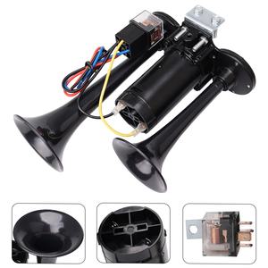 Klaxon à Air B-FARBIN pour klaxon de Train de camion pour klaxon de camion fort avec compresseur 12v Airhorns fort double trompette Chrome - Product Image 3