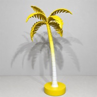 Décor de palmier en fibre de verre jaune pour vitrines de magasins et présentoirs de centres commerciaux