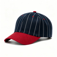 Gorra de béisbol estructurada con logotipo bordado personalizado, gorra de golf a rayas de dos tonos para hombre.