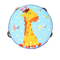 18 CM Wooden Tambourine Toy Musical Instrument Hand Pan Drum Baby Learning Toys Educational Wooden Musical Instruments