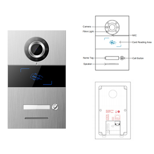 Système d'<span class=keywords><strong>interphone</strong></span> visuel numérique GVS IC Card avec protocole VDP SIP, mini-stations extérieures et gestion de 2 serrures de porte - Product Image 2