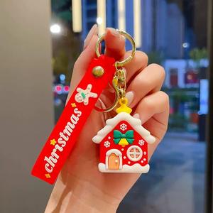 卸売カスタムかわいい漫画3DゴムPVCクリスマスツリーキーホルダー - Product Image 4