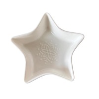 Nouvelles assiettes décoratives en relief étoilé pour la saison de Noël (Céramique, passe au micro-ondes, style créatif) - Assiettes à sauce, assiettes à collation, décorations de table