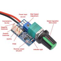 Contrôleur de vitesse PWM 12V DC pour ventilateur, régulateur de vitesse 4 fils, interrupteur de contrôle de température pour ventilateur de refroidissement CPU PC, arrêt manuel