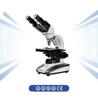 SCITEK Biological Microscope Siedentopf Trinocular Head Infinite Optical System LED Illumination Double Mechanical Stage
