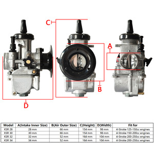 คาร์บูเรเตอร์รถจักรยานยนต์สำหรับ 4T 125-250cc 28 30 32 34 มม. KOSO PWK KTM - Product Image 2